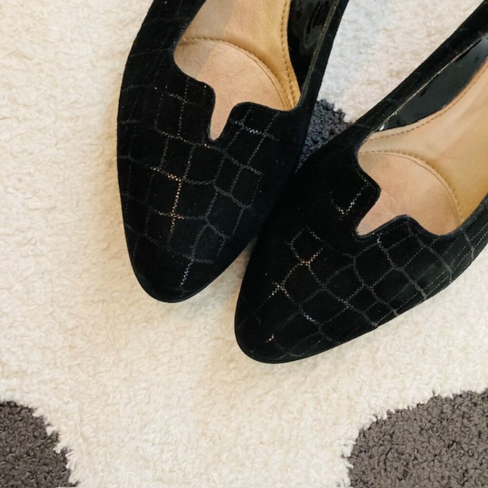 Beautifeel $315 Womens 41 US 10-10.5 Mystique Black Croc Print Kitten Heel Pumps - Picture 6 of 12